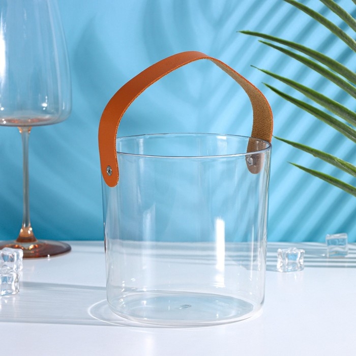 Ведёрко для льда Доляна, 1,3 л, 13&times;13&times;13 см, цвет прозрачный