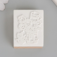 Печать дерево, резина "Цветы в ведёрке" 5х4х2,5 см Печать дерево, резина "Цветы в ведёрке" 5х4х2,5 см