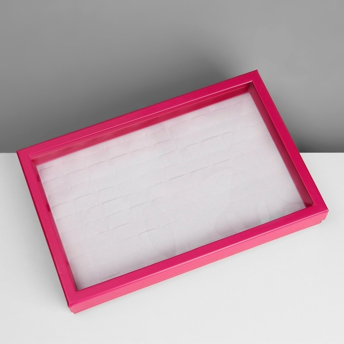 Подставка для украшений &laquo;Шкатулка&raquo; 100 мест, 29&times;19&times;4 см, цвет ярко-розовый