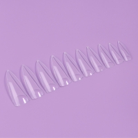 Типсы для наращивания ногтей, 100 шт, форма миндаль, короткая контактная зона, цвет прозрачный