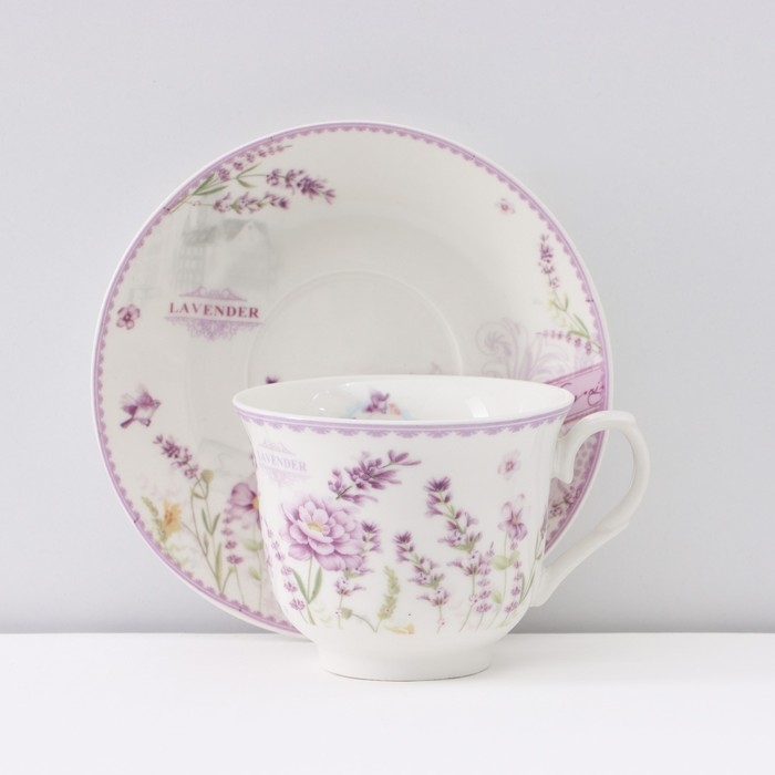 Чайный сервиз керамический &laquo;Прованс&raquo;, 12 предметов: 6 чашек 200 мл, 6 блюдец d=13,5 см