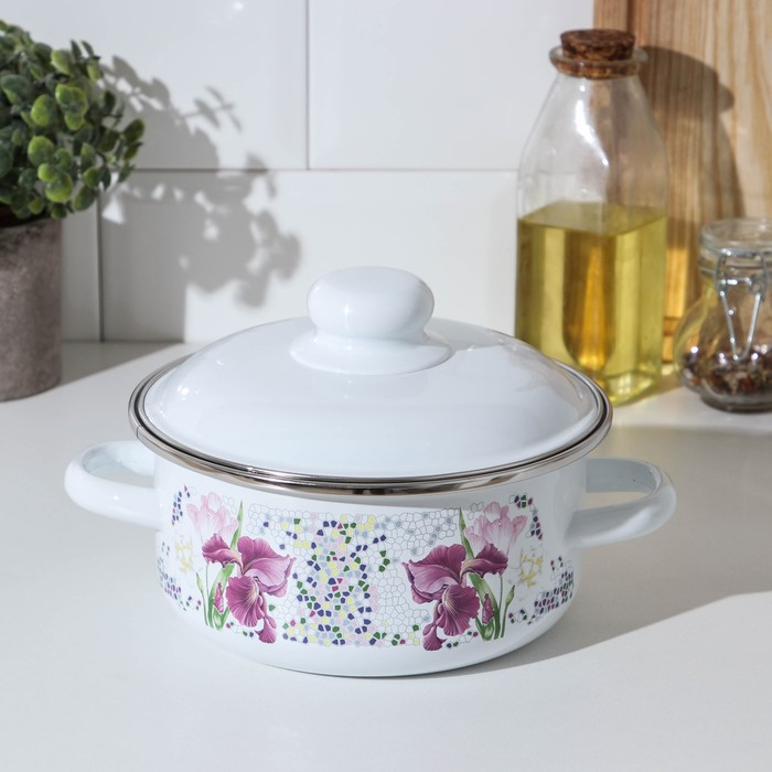 Кастрюля эмалированная &laquo;Мозаика&raquo; 1,5 л, d=15 см, индукция