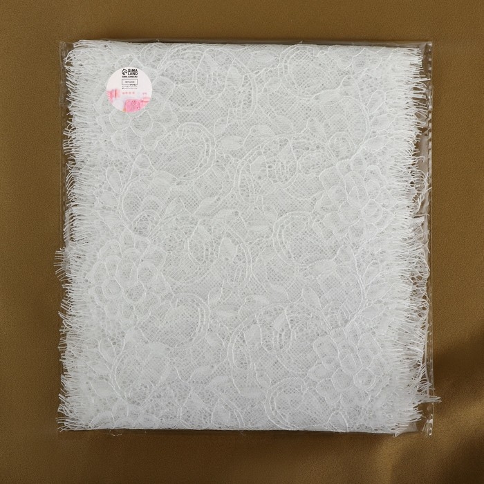 Кружево реснички, 165 мм &times; 3 &plusmn; 0,5 м, цвет белый