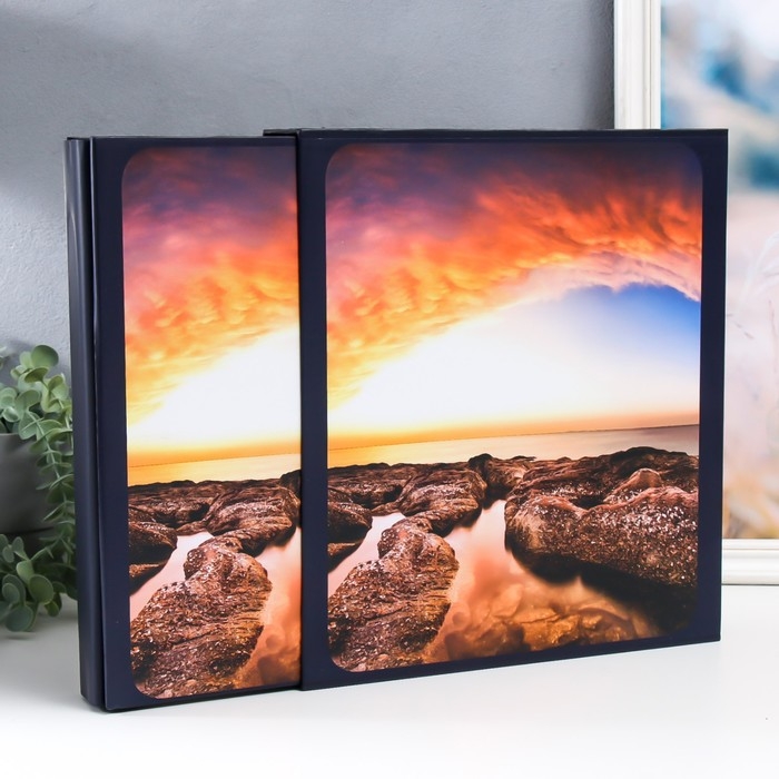 Фотоальбом на 500 фото 10х15 см "Вода у скал" МИКС 33,5х30х5,5 см