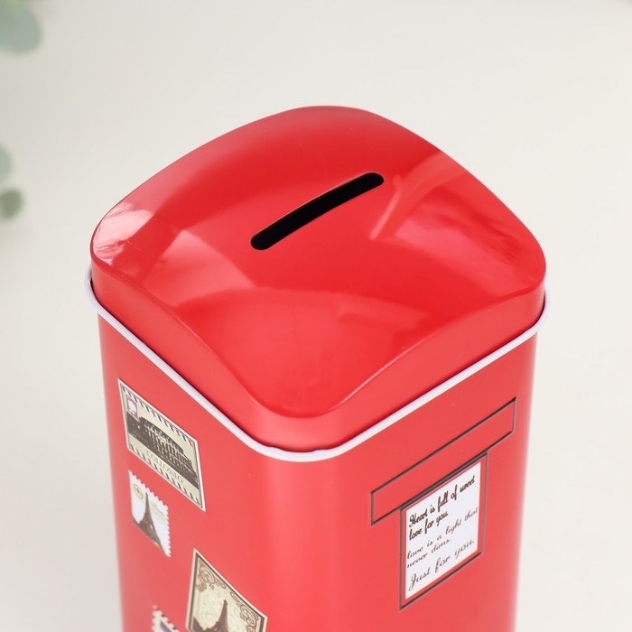 Копилка металл "Почтовые марки" МИКС 16х7х7 см