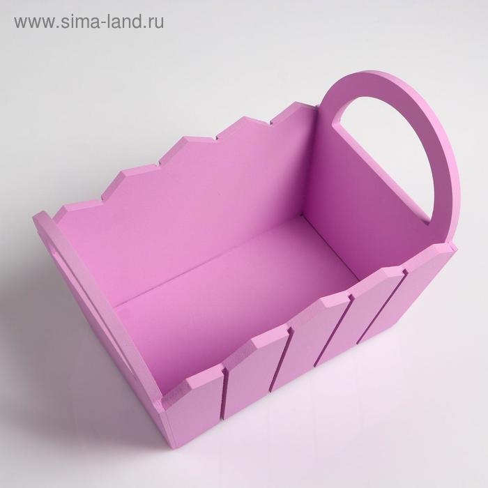 Кашпо деревянное 25&times;16&times;17 см "Мария", ручки боковые, МДФ, сирень