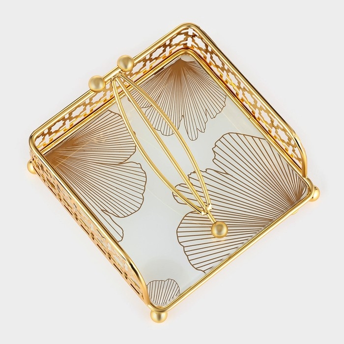 Салфетница &laquo;Рассвет&raquo;, 15&times;15&times;6,5, цвет золотой