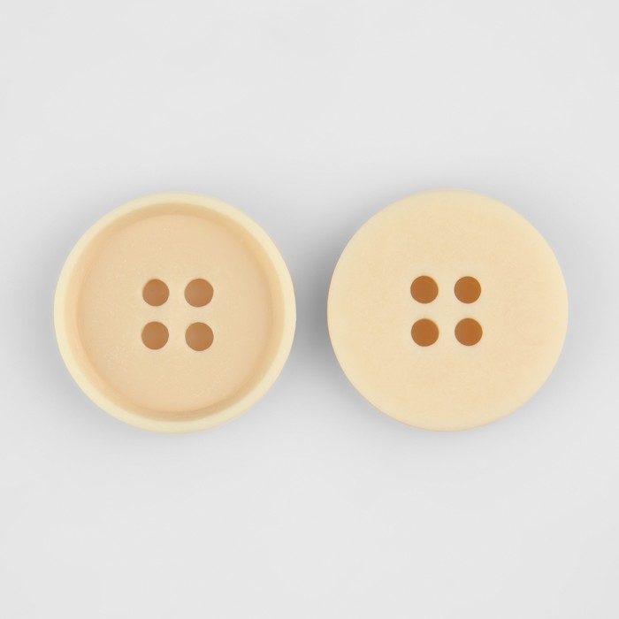 Набор пуговиц, 4 прокола, d = 20 мм, 10 шт, цвет молочный