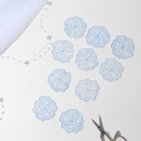 Вязаные элементы &laquo;Цветки&raquo;, 4,5 &times; 4,5 см, 10 шт, цвет голубой/хамелеон