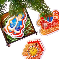 Модель из дерева &laquo;Подвески. Украшаем ёлочку&raquo; 5 подвесок в наборе