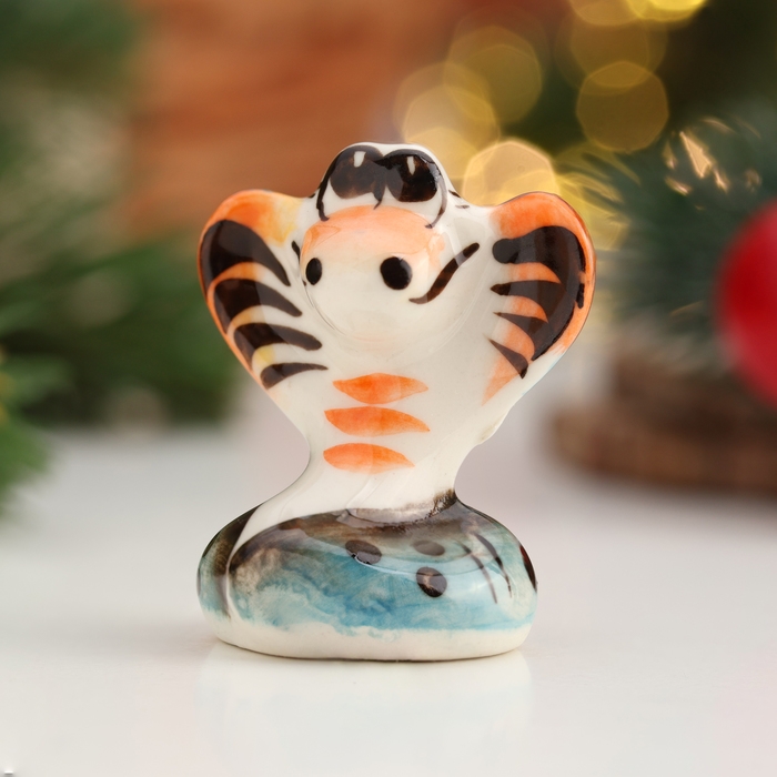 Новый год. Сувенир символ года Новый год. Сувенир символ года "Змей Гоша", гжель, цвет, 4 см