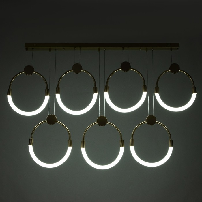 Светильник Светильник "Кольца" 7хLED 75Вт 3000К золото 135х50 см