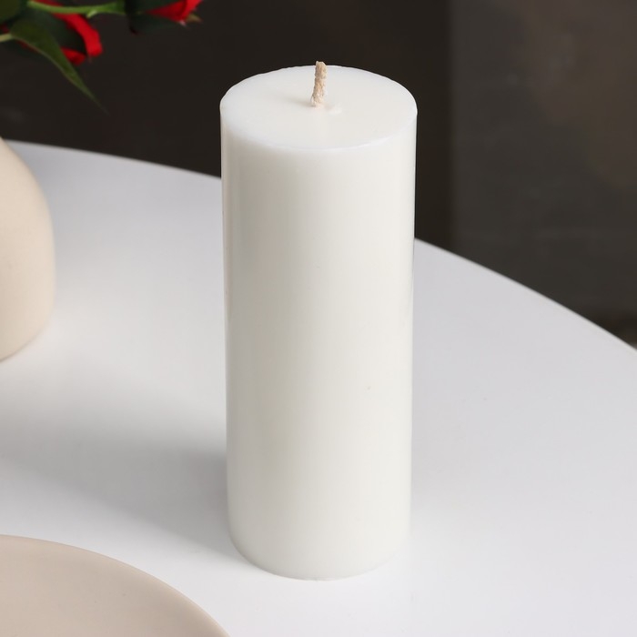 Свеча-цилиндр гладкая, 6х15 см ,белая, 24 ч Свеча-цилиндр гладкая, 6х15 см ,белая, 24 ч