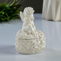 Шкатулка для мелочей "Ангел" перламутровая, 9см Шкатулка для мелочей "Ангел" перламутровая, 9см