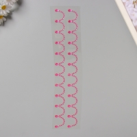 Наклейка пластик стразы "Подвесы" малиновая 35х8 см Наклейка пластик стразы "Подвесы" малиновая 35х8 см