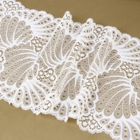 Кружевная эластичная ткань, 180 мм &times; 2,7 &plusmn; 0,5 м, цвет белый