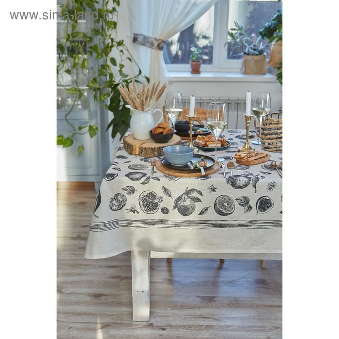 Скатерть Этель Healthy life 180х147 см, 100% хлопок, репс 210 г/м2 Скатерть Этель Healthy life 180х147 см, 100% хлопок, репс 210 г/м2