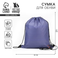 Мешок для обуви, болоньевый материал &laquo;1 сентября&raquo; цвет серый, 30 х 40 см