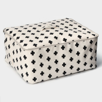 Кофр для хранения вещей «Ажур», 55×42×25 см, цвет чёрно-молочный Кофр для хранения вещей «Ажур», 55×42×25 см, цвет чёрно-молочный