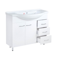 Комплект мебели для ванной: Тумба "Элеганс 100/3" + раковина" Эльбрус",  97 х 33 х 82 см