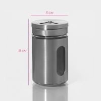 Солонка стеклянная Доляна &laquo;Стиль&raquo;, 130 мл, 5&times;8 см, цвет серебряный