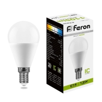 Лампа светодиодная FERON, (13W) 230V E14 4000K G45, LB-950 Лампа светодиодная FERON, (13W) 230V E14 4000K G45, LB-950