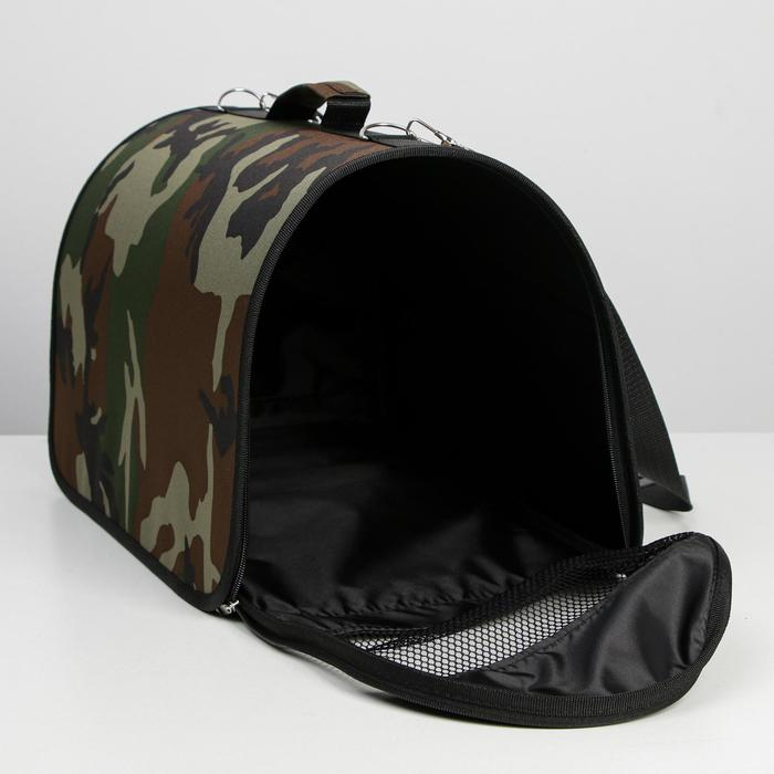 Сумка - переноска для животных Сумка - переноска для животных "Камуфляж", каркасная,46 х 28 х 29 см, микс оттенков