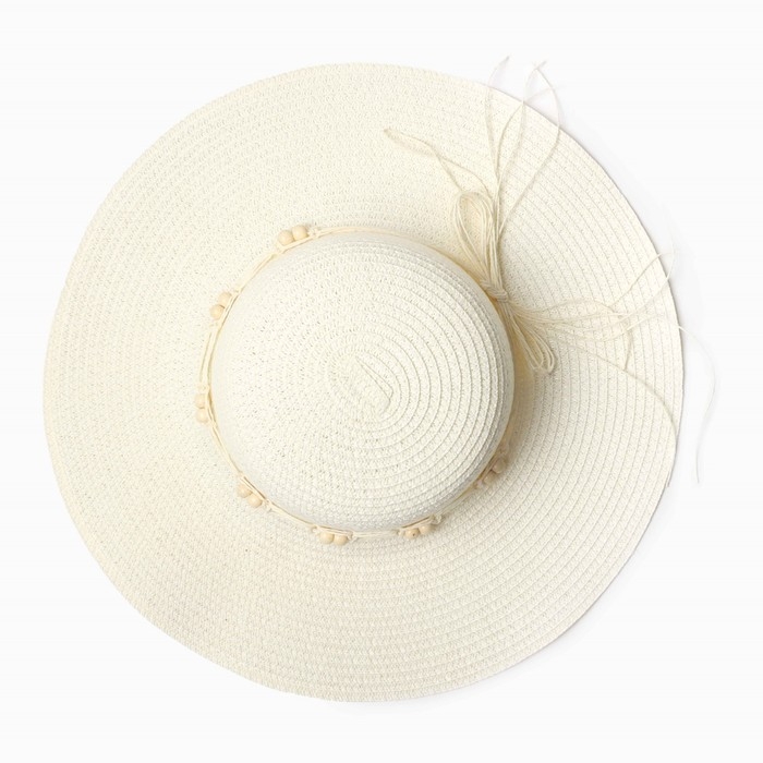 Шляпа женская MINAKU, цв. молочный, р-р 58 Шляпа женская MINAKU, цв. молочный, р-р 58