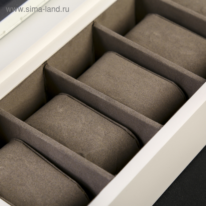 Шкатулка дерево под часы 6 отделений Шкатулка дерево под часы 6 отделений "Стиль" белая 12,7х8х33 см