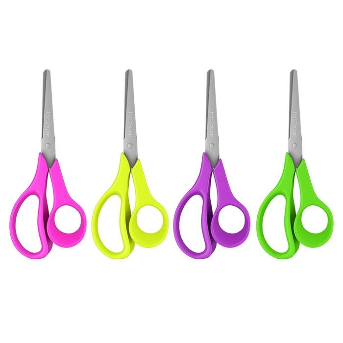 Ножницы детские для левшей 14 см, ErichKrause Joy Ergo, с закруглёнными концами лезвий и линейкой, МИКС