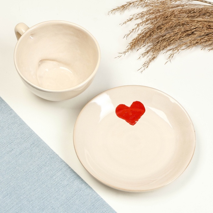 Чайная пара Чайная пара "Элегант" 0,25л / 11х6,5см + блюдце 15см, валентинка