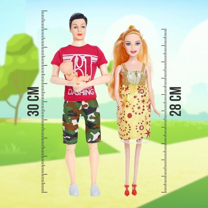 Набор «Молодая семья с пупсом»: кукла-модель беременная, кукла Алекс шарнирная Набор «Молодая семья с пупсом»: кукла-модель беременная, кукла Алекс шарнирная