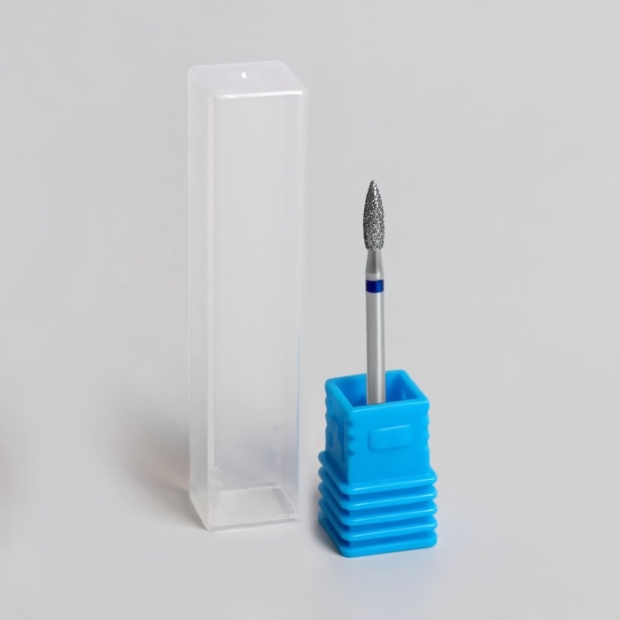 Фреза алмазная для маникюра «Пламя», средняя зернистость, 2,3 × 8 мм, в пластиковом футляре Фреза алмазная для маникюра «Пламя», средняя зернистость, 2,3 × 8 мм, в пластиковом футляре