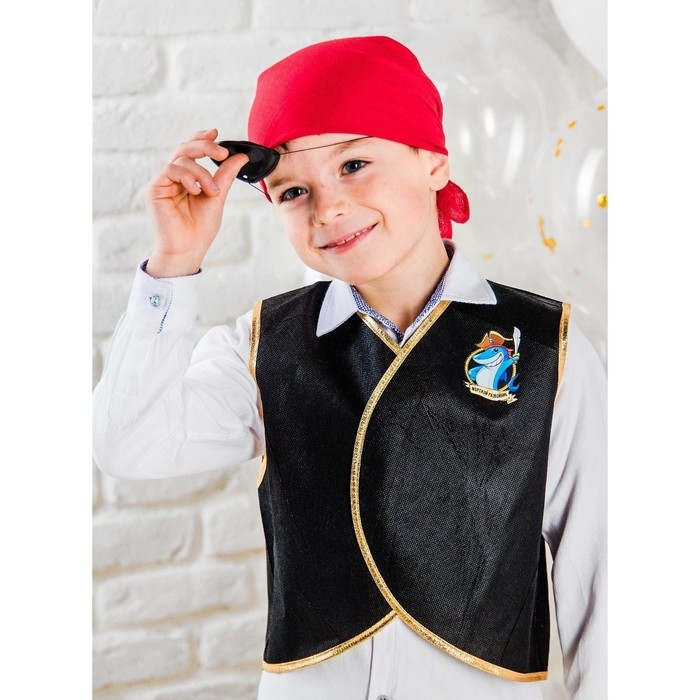 Карнавальный костюм &laquo;Морской разбойник&raquo;, жилетка, наглазник, термонаклейка, бандана