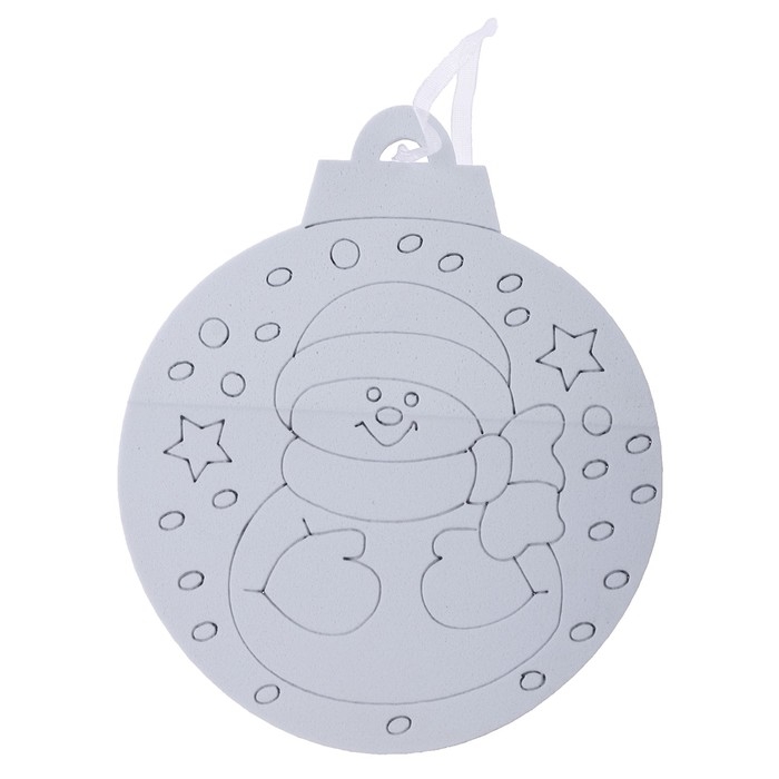 Ёлочное украшение под раскраску «Снеговик» 4 шт., кисть Ёлочное украшение под раскраску «Снеговик» 4 шт., кисть