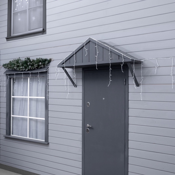 Гирлянда «Бахрома» 6 × 0.7 м, IP44, УМС, белая нить, 120 LED, свечение белое, мерцание, 220 В Гирлянда «Бахрома» 6 × 0.7 м, IP44, УМС, белая нить, 120 LED, свечение белое, мерцание, 220 В