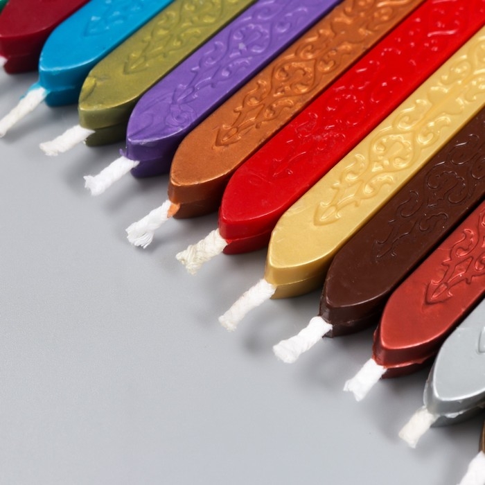 Сургуч для печати с фитилём Сургуч для печати с фитилём "Разноцветные" набор 12 шт 14,8х37 см