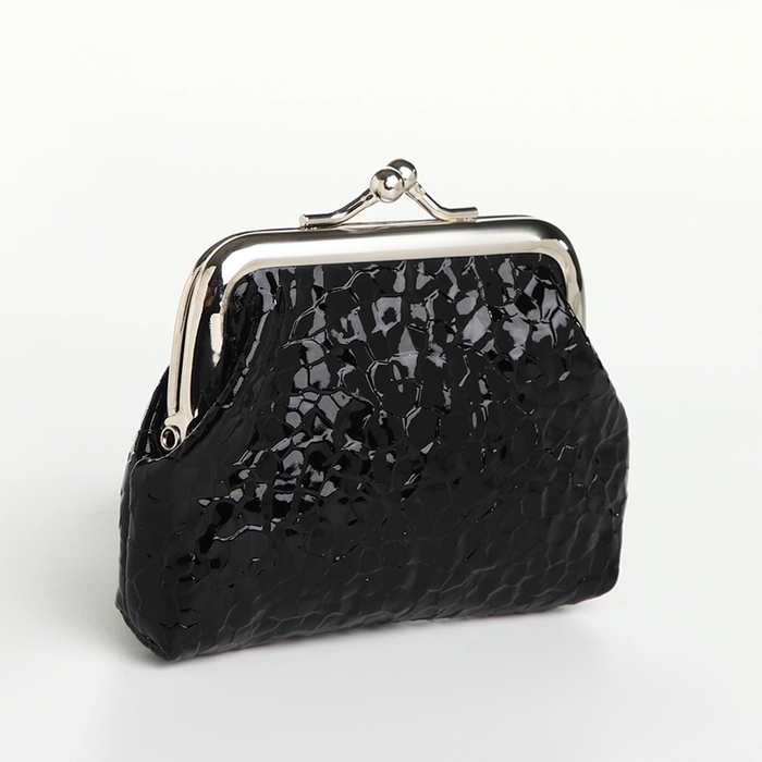 Кошелёк женский на фермуаре, цвет чёрный Кошелёк женский на фермуаре, цвет чёрный