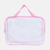Косметичка на молнии, цвет прозрачный/розовый Косметичка на молнии, цвет прозрачный/розовый