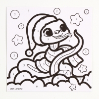 Сияющая фреска на новый год &laquo;Веселая Змейка&raquo;&raquo;, новогодний набор для творчества, символ года 2025