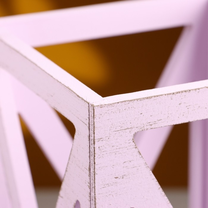 Кашпо деревянное 14×14×26 см Кашпо деревянное 14×14×26 см "Фонарь Хай-тек Прованс", Сиреневый