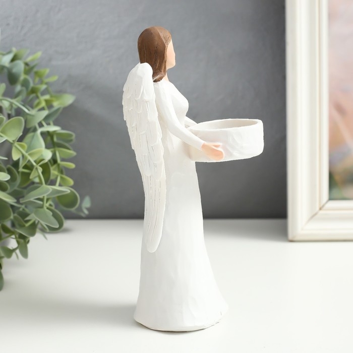 Сувенир полистоун подсвечник Сувенир полистоун подсвечник "Безликий ангел" 9х10х19 см