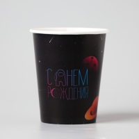 Набор бумажной посуды одноразовый Космический мир&raquo;, 6 тарелок, 6 стаканов, 1 гирлянда