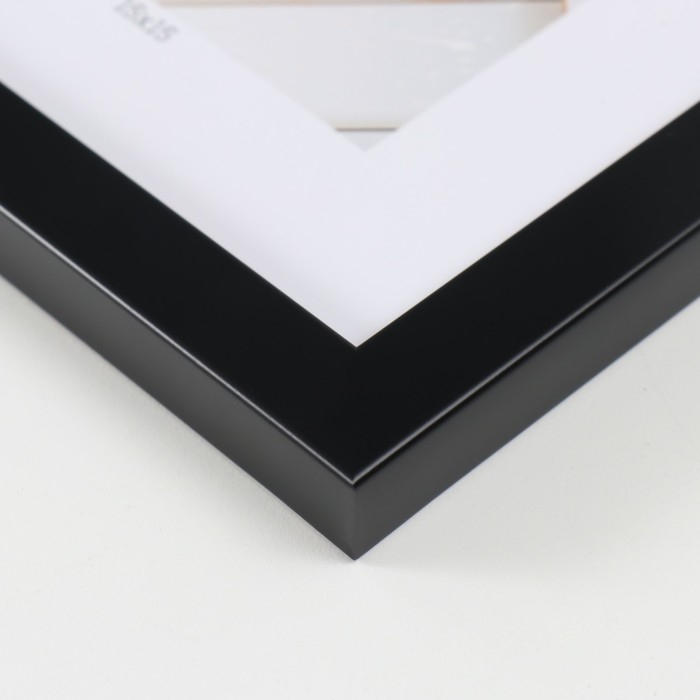 Фоторамка пластик "МИРАМ" 15х15 см, 641877-3, чёрный (пластиковый экран)