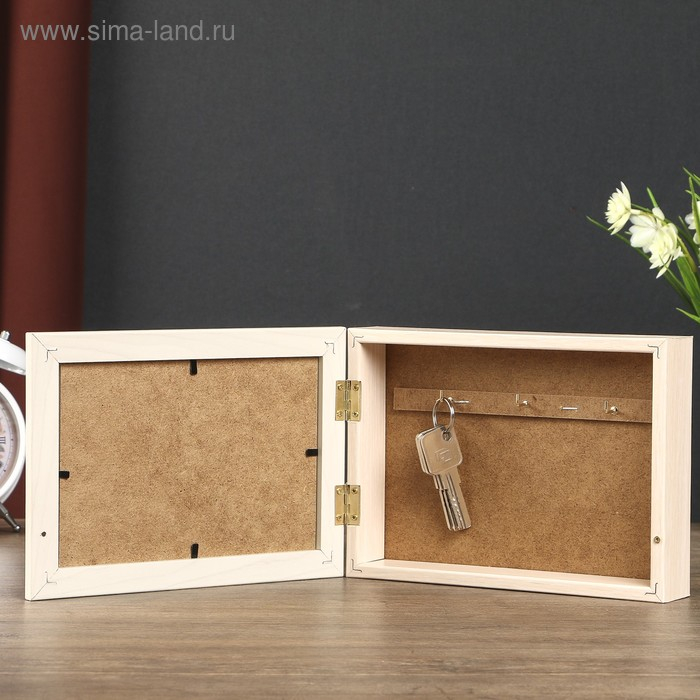 Ключница "Белые лодочки" 15х21 см молочный дуб