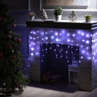 Умная гирлянда «Бахрома» 2 × 0.4 м роса, IP20, серебристая нить, 99 LED, пульт ДУ, приложение, свечение RGB, USB Умная гирлянда «Бахрома» 2 × 0.4 м роса, IP20, серебристая нить, 99 LED, пульт ДУ, приложение, свечение RGB, USB