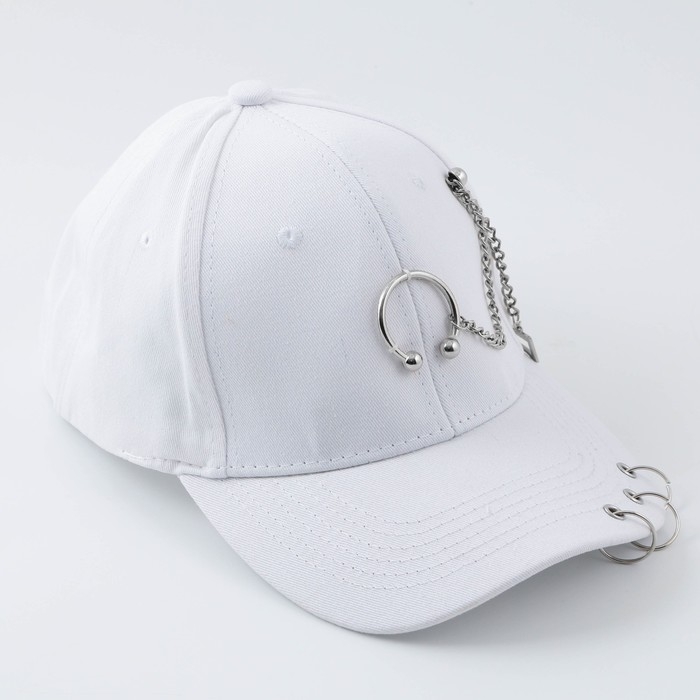 Кепка женская с кольцами, цвет белый, р-р 56 Кепка женская с кольцами, цвет белый, р-р 56