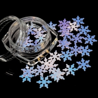 Новый год! Пайетки для декора &laquo;Снежинка&raquo;, розовые/голографические