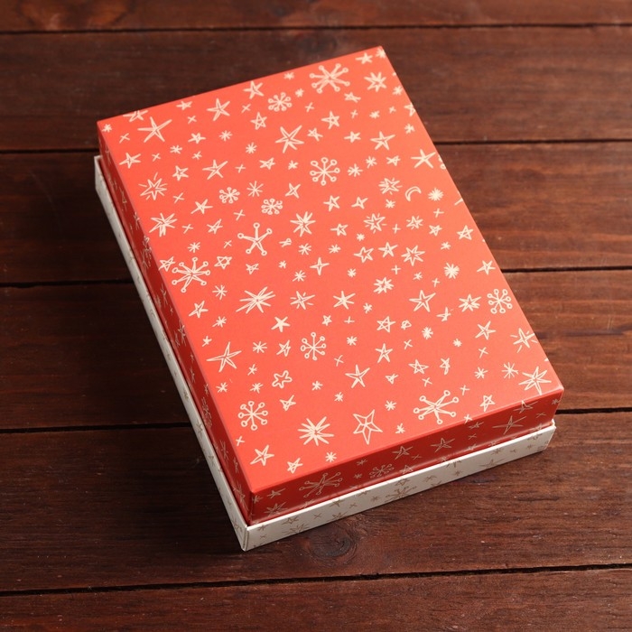 Новый год. Коробка сборная крышка-дно с окном, "Женский новый год", 21 х 15 х 5,7 см