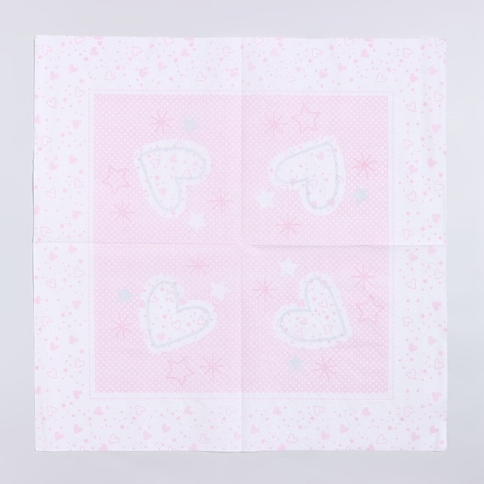 Салфетки бумажные «Волшебные сердечки», 33х33 см, набор 20 шт Салфетки бумажные «Волшебные сердечки», 33х33 см, набор 20 шт